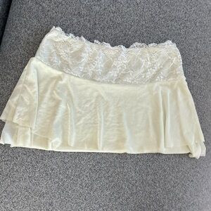 Elegant Cream Lace Women's Skirt